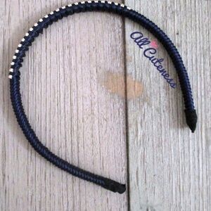 Black Wrapped Headband with Subtle Gold Accents